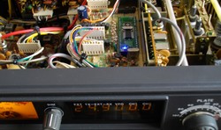 The FT-101Z with the added PB-2086A counter and IC MSM9520RS replacement module